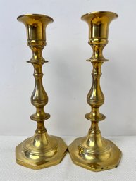 Pair Of Brass Candlesticks.