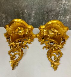 Italian Rocco Gilt Shelves  - Local Pick-Up Only