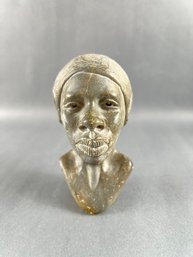 Small Soapstone African Bust - Female