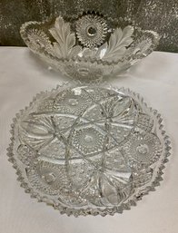 Pressed Glass Bowl & Platter  - Local Pick-Up Only