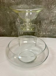 Glass Vase And Large Glass Bowl  - Local Pick-Up Only