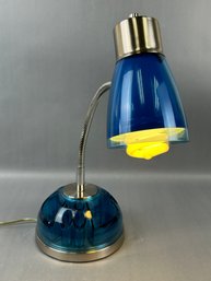Clear Blue Organizer Desk Lamp *local Pick Up Only*