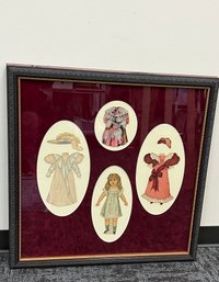 Paper Doll Framed Art-local Pick Up Only