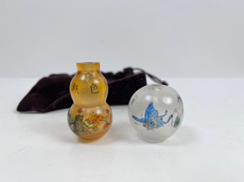 Inside Painted Asian Glass Decorative Trinkets.