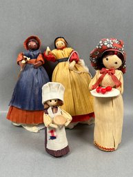 Group Of 4 Corn Husk Dolls