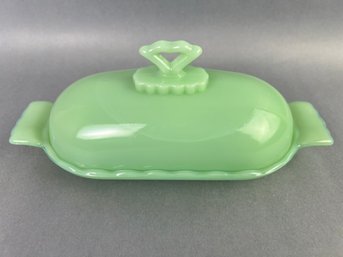 Jade-ite Covered Butter Dish