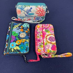 Vera Bradley Cross Body Purse & 2  Vera Bradley Wallets