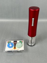 Battery Operated Wine Opener And Holiday Wine Bottle Caps