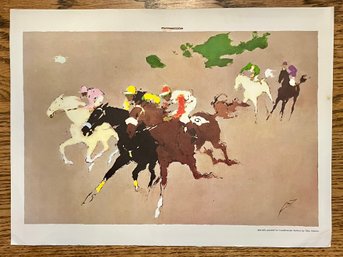Vintage 1972 Otto Nielsen For Scandinavia Airlines Horse Racing Calendar Print