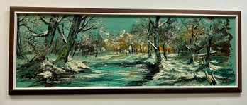 MCM Winter Scene Painting By Carlo