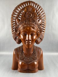 Klungkung Bali Large Carved Lady Bust