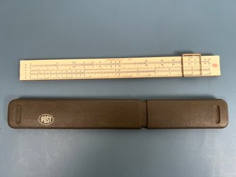 Frederick Post Company Slide Ruler With Case.