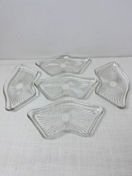 5 Vintage Glass Bone Plates.