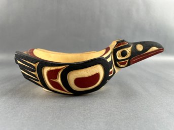 Northwest Haida Native Painted Raven Bowl - Boma, Canada