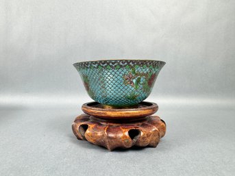 Tea Bowl - Pligue-A-Jour - Glass Copper Enamel Cloisonne