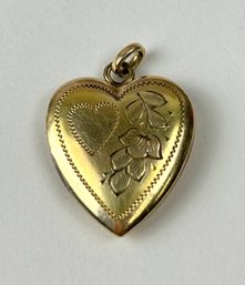 Vintage Small 10k GF Bates & Bacon Engraved Heart Locket