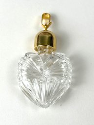 Vintage Clear Glass Heart Shaped Vial Pendant