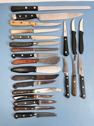 Lot Of 23 Knives Including Henckels, Carvel, Cuisinart And Case.