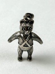 Vintage Sterling Silver Articulated Teddy Bear Pendant