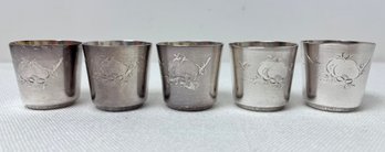 5 Sterling Silver Shot Glasses.