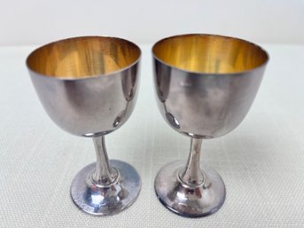 2 Sterling Silver Saki Cups (korea).