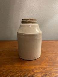 Vintage Macomb Stoneware Pottery Jar With Zinc Lid