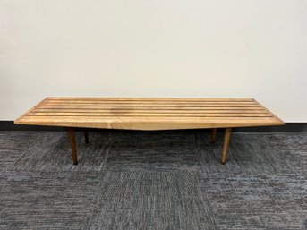 Mid Century Walnut Slatted Bench