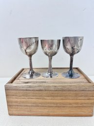 3 Sterling Silver Saki Cups.