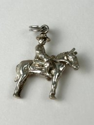 Vintage Sterling Silver Cowboy On Horse Pendant