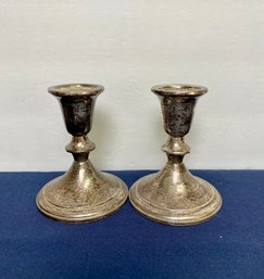 Sterling Silver Weighed & Reinforces Candlesticks