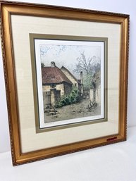 Josef Eidenberger Signed Etching Of A German Courtyard.