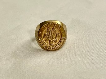 Vintage American Airlines Junior Stewardess Gold Tone Ring