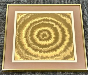 Vintage Circle Gold Foil Framed Art