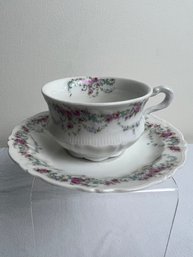 Antique Carl Tielsch Fine China Demitasse Teacup And Saucer C.T. Germany