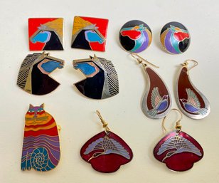 Five Sets Of Laurel Burch Earrings And 1 Pin