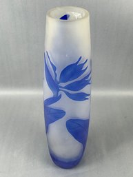 Island Plantations Handblown Frosted Birds Of Paradise Vase *local Pick Up Only*