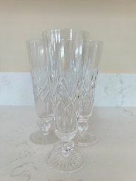 Set Of 7 Crystal Champagne Glasses