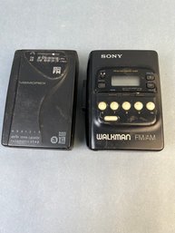 Sony And A Memorex Walkmans AM/FM Radio Cassette Player.