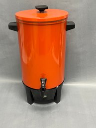 MCM Automatic Party Percolator Orange Coffee Pot