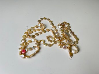 Fresh Water Coin Pearl Strand