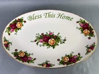 Old Country Rose Bone China Bless This House Platter
