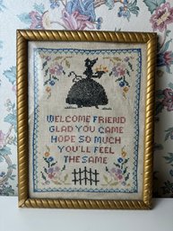 Welcome Friend Needle Point