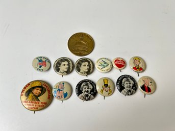 Lot Of Vintage Pin Back Buttons