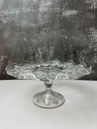 Vintage Clear Glass Pedastal Cake Plate *Local Pick-Up Only*