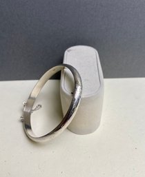 Sterling Silver Bangle With Clasp & Chain