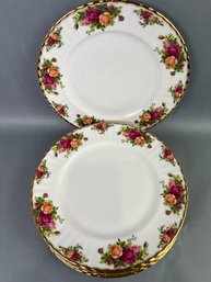 Old Country Rose Bone China Dinner Plates England 1962 Set Of 6