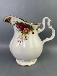 Old Country Rose Bone China Water Pitcher England 1962