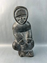 Alaskan Soapstone Carving Of Eskimo