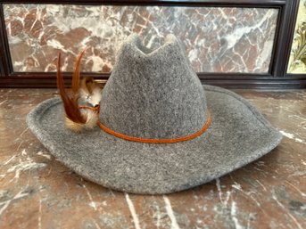 Doeskin Felt Hat Gray Made In USA