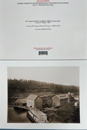 Charles E Watkins 1867 Oregon City Flour And Woolen Mills From Upper Basin Print.